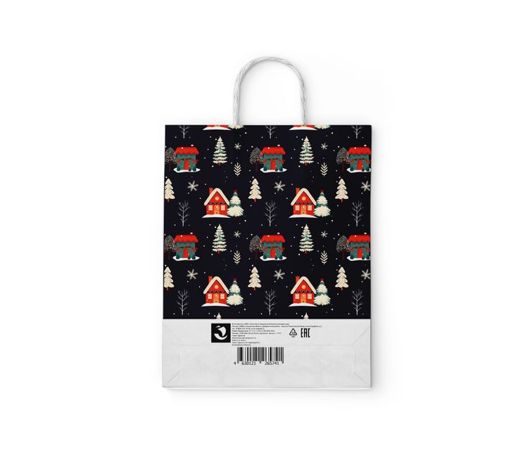 Пакет бумажный "Домики"