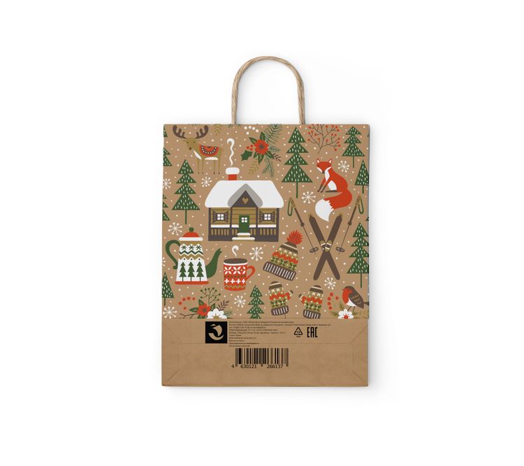 Пакет бумажный "Лыжи"