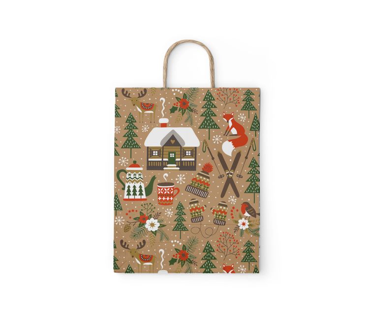 Пакет бумажный "Лыжи"