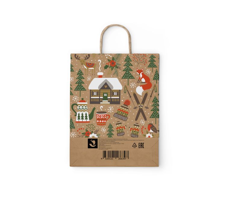 Пакет бумажный "Лыжи"